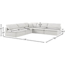  Manufacturer Color_Cream -- Meridian Serene Fabric 5 pc Sectional IMAGE 5