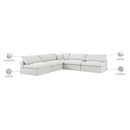  Manufacturer Color_Cream -- Meridian Serene Fabric 5 pc Sectional IMAGE 6