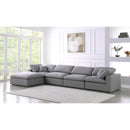  Manufacturer Color_Grey -- Serene 158" Grey Linen Textured Fabric Upholstered Deluxe Comfort 5 pc Modular Sectional IMAGE 3