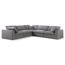  Manufacturer Color_Grey -- Serene 119" Grey Linen Textured Fabric Upholstered Deluxe Comfort 5 pc Modular Sectional IMAGE 1