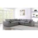  Manufacturer Color_Grey -- Serene 119" Grey Linen Textured Fabric Upholstered Deluxe Comfort 5 pc Modular Sectional IMAGE 2