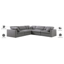  Manufacturer Color_Grey -- Serene 119" Grey Linen Textured Fabric Upholstered Deluxe Comfort 5 pc Modular Sectional IMAGE 8