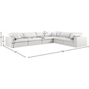 Meridian Serene Cream Linen Textured Fabric Deluxe Comfort Modular Sectional IMAGE 10