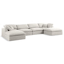  Manufacturer Color_Cream -- Meridian Serene Fabric 6 pc Sectional IMAGE 1
