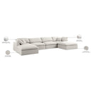  Manufacturer Color_Cream -- Meridian Serene Fabric 6 pc Sectional IMAGE 9