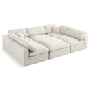  Manufacturer Color_Cream -- Meridian Serene Fabric 6 pc Sectional IMAGE 1