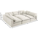  Manufacturer Color_Cream -- Meridian Serene Fabric 6 pc Sectional IMAGE 7