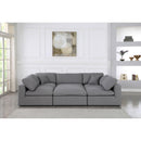  Manufacturer Color_Grey -- Serene 119" Grey Linen Textured Fabric Upholstered Deluxe Comfort 6 pc Modular Sectional IMAGE 3