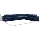  Manufacturer Color_Navy -- Serene 158" Navy Linen Textured Fabric Upholstered Deluxe Comfort 6 pc Modular Sectional IMAGE 10