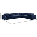 Meridian Serene Navy Linen Textured Fabric Deluxe Comfort Modular Sectional IMAGE 10