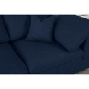  Manufacturer Color_Navy -- Serene 119" Navy Linen Textured Fabric Upholstered Deluxe Comfort 6 pc Modular Sectional IMAGE 6