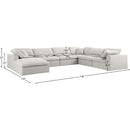  Manufacturer Color_Cream -- Meridian Serene Fabric 7 pc Sectional IMAGE 10