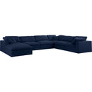 Meridian Serene Fabric 7 pc Sectional 601Navy-Sec7A IMAGE 1