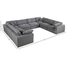  Manufacturer Color_Grey -- Serene 158" Grey Linen Textured Fabric Upholstered Deluxe Comfort 8 pc Modular Sectional IMAGE 7