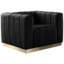 Meridian Marlon Stationary Fabric Chair 603Black-C IMAGE 1