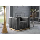  Manufacturer Color_Grey -- Marlon Grey Velvet Upholstered Chair IMAGE 2