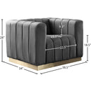 Meridian Marlon Grey Velvet Chair IMAGE 8