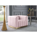  Manufacturer Color_Pink -- Marlon Pink Velvet Upholstered Chair IMAGE 2