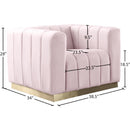 Meridian Marlon Pink Velvet Chair IMAGE 8