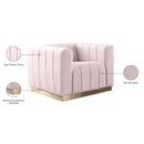  Manufacturer Color_Pink -- Marlon Pink Velvet Upholstered Chair IMAGE 9