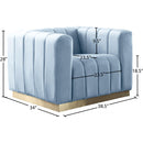 Meridian Marlon Sky Blue Velvet Chair IMAGE 8