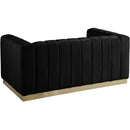  Manufacturer Color_Black -- Meridian Marlon Stationary Fabric Loveseat IMAGE 3