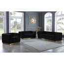  Manufacturer Color_Black -- Meridian Marlon Stationary Fabric Loveseat IMAGE 7