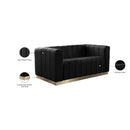  Manufacturer Color_Black -- Meridian Marlon Stationary Fabric Loveseat IMAGE 9