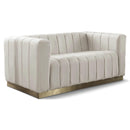  Manufacturer Color_Cream -- Marlon 62.5" Cream Velvet Upholstered Loveseat IMAGE 1