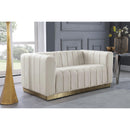  Manufacturer Color_Cream -- Marlon 62.5" Cream Velvet Upholstered Loveseat IMAGE 2
