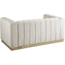  Manufacturer Color_Cream -- Marlon 62.5" Cream Velvet Upholstered Loveseat IMAGE 3