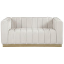  Manufacturer Color_Cream -- Marlon 62.5" Cream Velvet Upholstered Loveseat IMAGE 4