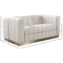  Manufacturer Color_Cream -- Marlon 62.5" Cream Velvet Upholstered Loveseat IMAGE 8