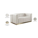  Manufacturer Color_Cream -- Marlon 62.5" Cream Velvet Upholstered Loveseat IMAGE 9