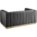  Manufacturer Color_Grey -- Marlon 62.5" Grey Velvet Upholstered Loveseat IMAGE 3
