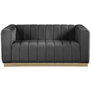  Manufacturer Color_Grey -- Marlon 62.5" Grey Velvet Upholstered Loveseat IMAGE 4