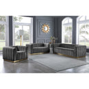 Manufacturer Color_Grey -- Marlon 62.5" Grey Velvet Upholstered Loveseat IMAGE 7