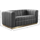  Manufacturer Color_Grey -- Marlon 62.5" Grey Velvet Upholstered Loveseat IMAGE 8
