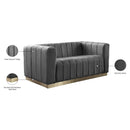  Manufacturer Color_Grey -- Marlon 62.5" Grey Velvet Upholstered Loveseat IMAGE 9