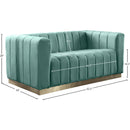  Manufacturer Color_Mint -- Marlon 62.5" Mint Velvet Upholstered Loveseat IMAGE 8