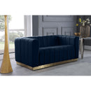  Manufacturer Color_Navy -- Marlon 62.5" Navy Velvet Upholstered Loveseat IMAGE 2
