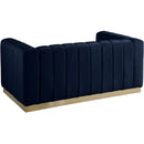  Manufacturer Color_Navy -- Marlon 62.5" Navy Velvet Upholstered Loveseat IMAGE 3