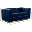  Manufacturer Color_Navy -- Marlon 62.5" Navy Velvet Upholstered Loveseat IMAGE 8
