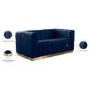  Manufacturer Color_Navy -- Marlon 62.5" Navy Velvet Upholstered Loveseat IMAGE 9