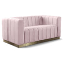  Manufacturer Color_Pink -- Marlon 62.5" Pink Velvet Upholstered Loveseat IMAGE 1
