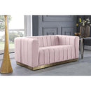  Manufacturer Color_Pink -- Marlon 62.5" Pink Velvet Upholstered Loveseat IMAGE 2