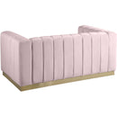  Manufacturer Color_Pink -- Marlon 62.5" Pink Velvet Upholstered Loveseat IMAGE 3