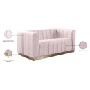  Manufacturer Color_Pink -- Marlon 62.5" Pink Velvet Upholstered Loveseat IMAGE 9