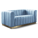  Manufacturer Color_Sky Blue -- Marlon 62.5" Sky Blue Velvet Upholstered Loveseat IMAGE 1
