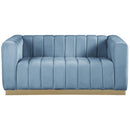 Manufacturer Color_Sky Blue -- Marlon 62.5" Sky Blue Velvet Upholstered Loveseat IMAGE 4